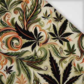 Hemp leaves WZ. 5 - Woven Fabric for tablecloths