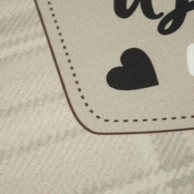 CUSHION PANEL - Najlepszy Dziadek na Świecie/ english check- beige- HOME DECOR PREMIUM 