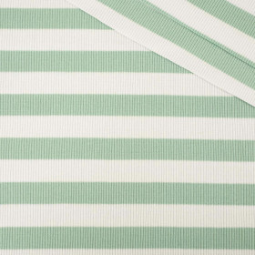 STRIPES / MINT - Ribbed knit fabric