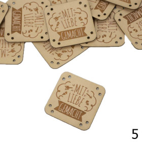 Label ''MIT LIEBE GEMACHT'' 3x3cm - Choice of colors