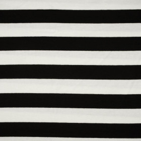 STRIPES WHITE / BLACK 2,0cm x 2,0cm - Viscose jersey