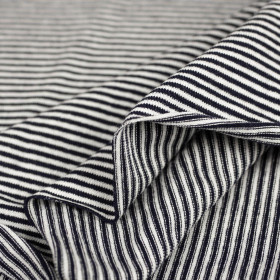 STRIPES DARK BLUE / WHITE 0,2cm x 0,2cm - Viscose jersey