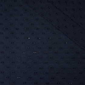 DROPS / navy - Embroidered cotton fabric