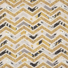 FLOWER BOUQUET  pat. 4 (gold) - single jersey with elastane 