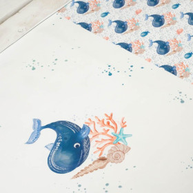 WHALE pat. 2 (MAGICAL OCEAN) - SINGLE JERSEY PANORAMIC PANEL (60cm x 155cm)