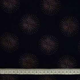 GOLDEN COMPASSES (GOLDEN OCEAN) / dark blue - looped knit fabric