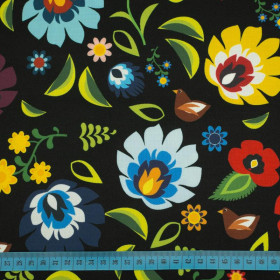 LOWICZ FOLKLORE / black - Waterproof woven fabric