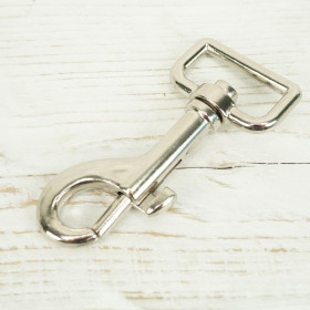Metal snap hook for leash 26x71 mm - silver