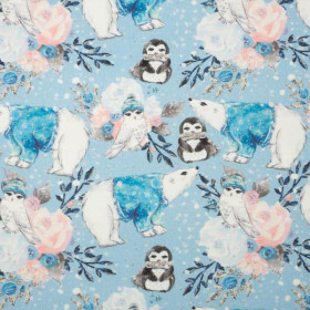 ENCHANTED WINTER MIX / light blue (ENCHANTED WINTER) - single jersey with elastane 