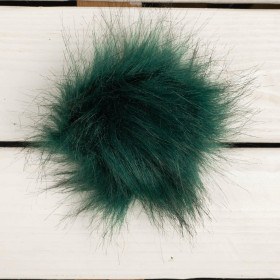 Eco fur pompom 9cm - bottled green