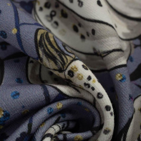 ENCHANTED PUMPKINS (ENCHANTED NIGHT) - looped knit fabric