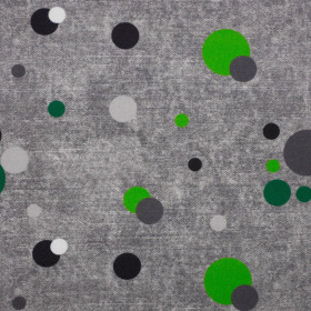 GREEN DOTSIES / ACID WASH GREY - looped knit fabric