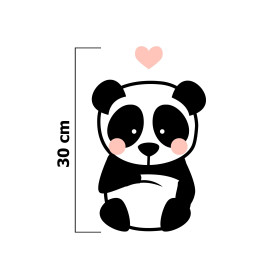 PANDA / PALE PINK size "S" 30x45 cm - white (front)  - SINGLE JERSEY PANEL 