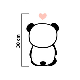 PANDA / PALE PINK size "S" 30x45 cm - white (back)  - SINGLE JERSEY PANEL 