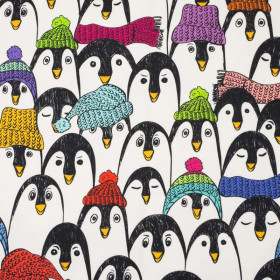 PENGUINS IN SCARVES - looped knit SP250