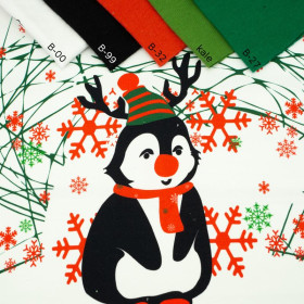 PENGUIN REINDEER 2.0 / green M (50cm x 60cm) - panel single jersey TE210