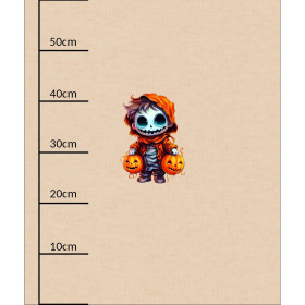 Skeleton and pumpkin cute halloween wz.8 -  PANEL (60cm x 50cm) brushed knitwear with elastane ITY