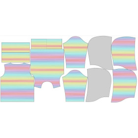 KID'S HOODIE (ALEX) - RAINBOW STRIPES pat.2 - sewing set