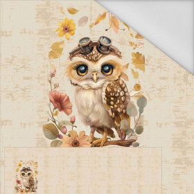 OWL STEAMPUNK FOREST PAT. 2 - panoramic panel waterproof woven fabric (60cm x 155cm)