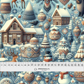 Vintage Christmas wz.21 - Woven Fabric for tablecloths