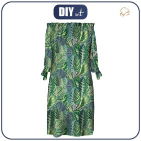 DRESS "CARMEN" - GREEN JUNGLE pat. 1 - sewing set