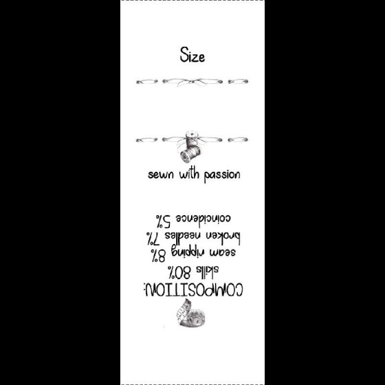 European care tag "CENTIMETER" EN - 9 pcs set / Choice of sizes