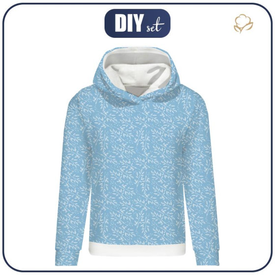 CLASSIC WOMEN’S HOODIE (POLA) - FROSTED TWIGS (ENCHANTED WINTER) - looped knit fabric 