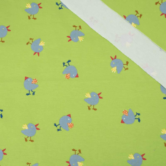 GREY BIRDS / lime - single jersey 