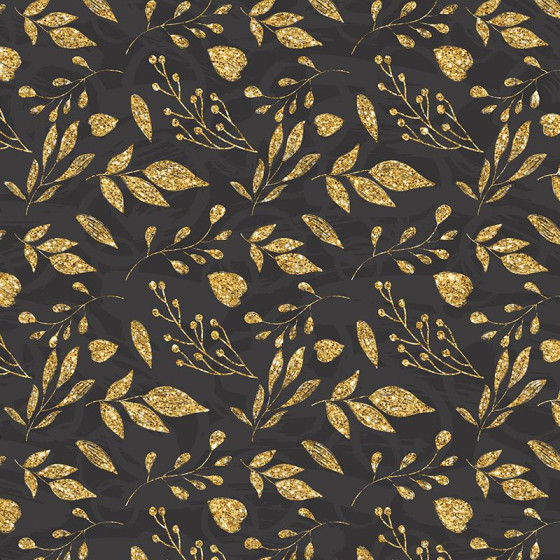 LEAVES pat. 11 (gold) / black 