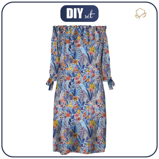 DRESS "CARMEN" - COLORFUL MEADOW - sewing set