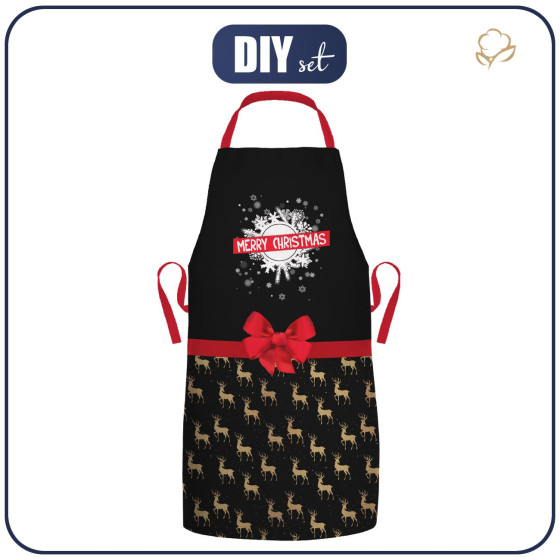 CHRISTMAS APRON - MERRY CHRISTMAS / deers