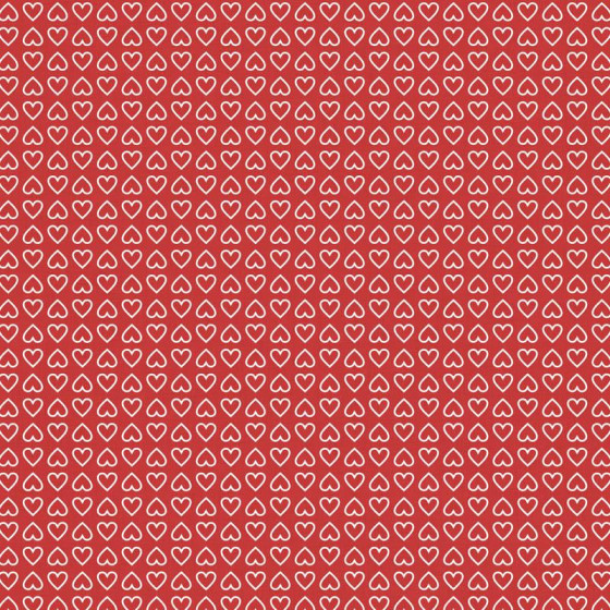 HEARTS (CONTOUR) pat. 2 / red (VALENTINE'S MIX)