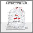 HO HO HO / white - Cotton woven fabric panel / Choice of sizes