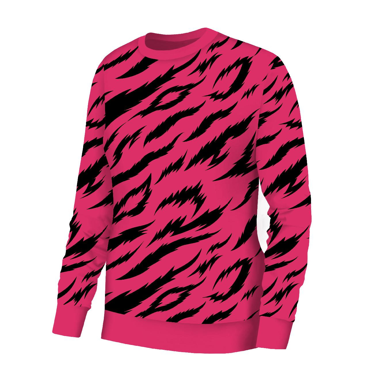 DÁMSKÁ MIKINA (HANA) BASIC - ZEBRA / B-25 - FUCHSIE - teplákovina