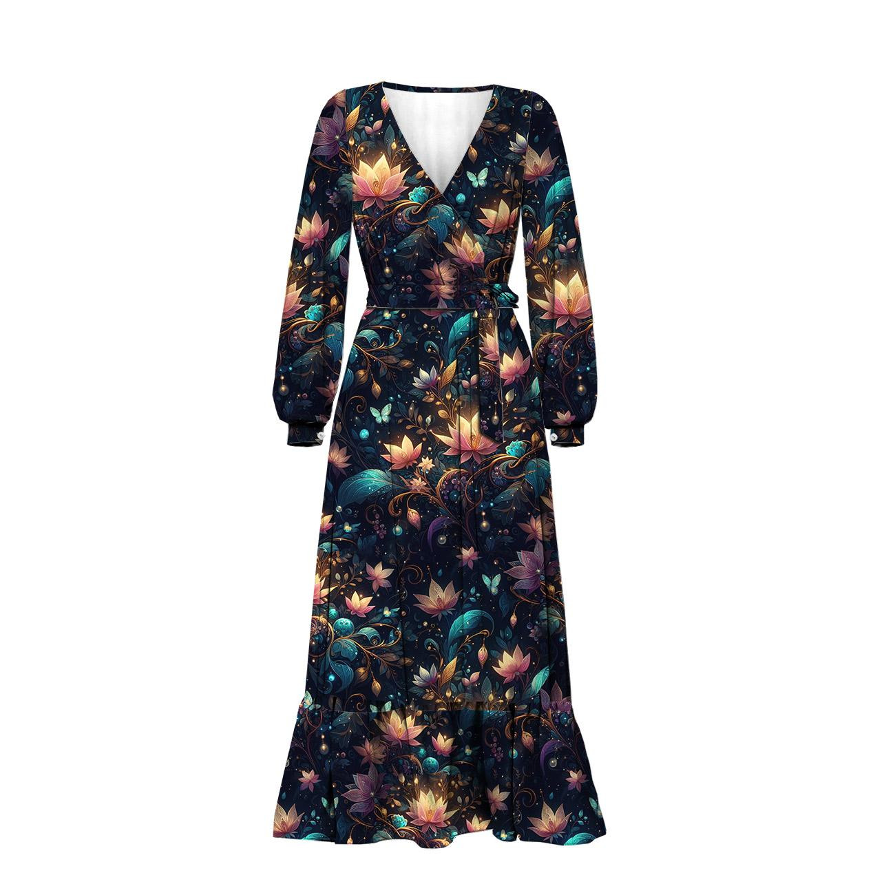 Butterfly & Flowers wz.6- single jersey s elastanem ITY