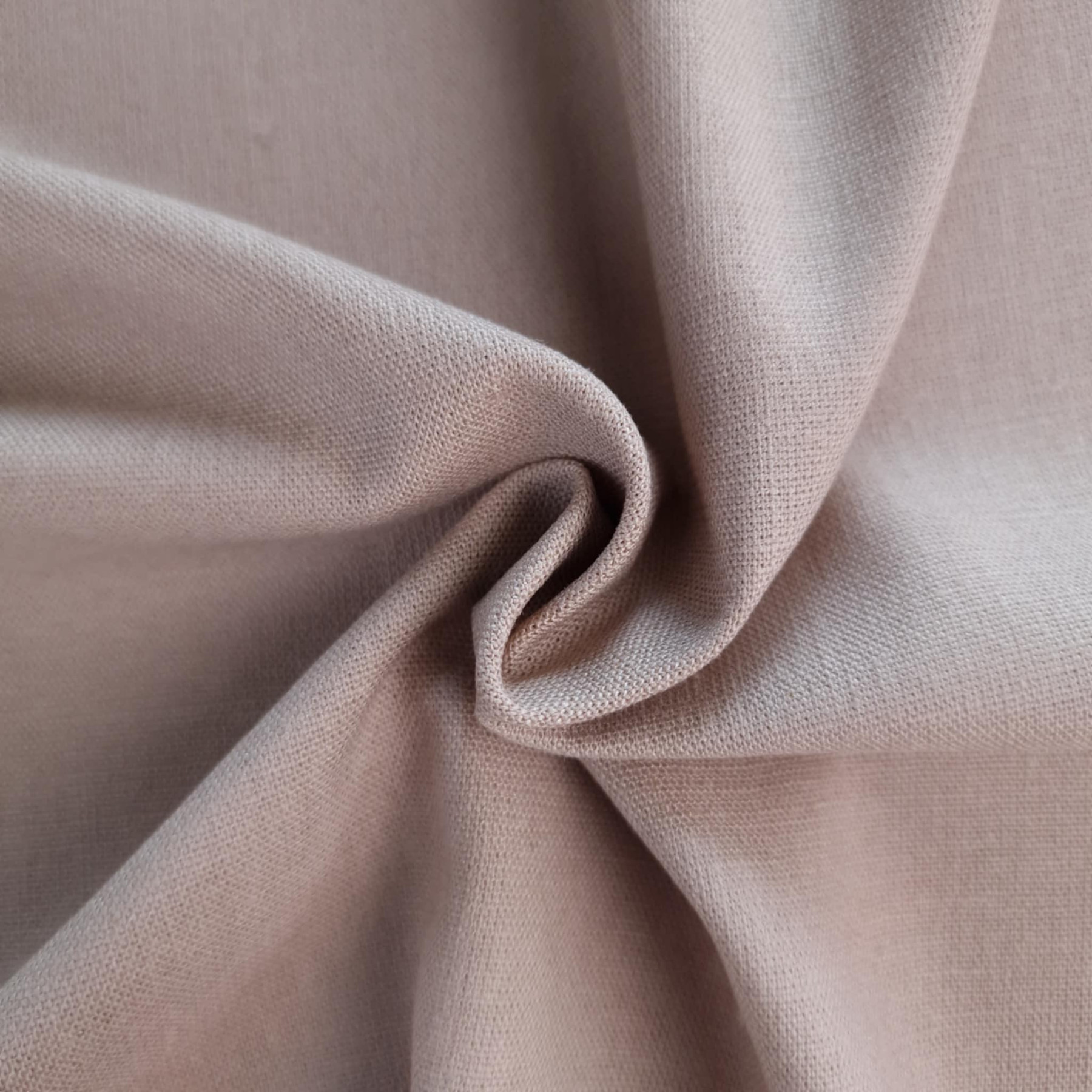 Lněná tkanina s elastanem - BEIGE