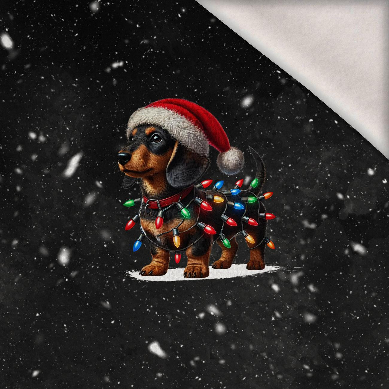 CHRISTMAS DOG VZ. 3 - panel (60cm x 50cm) teplákovina počesaná s elastanem ITY