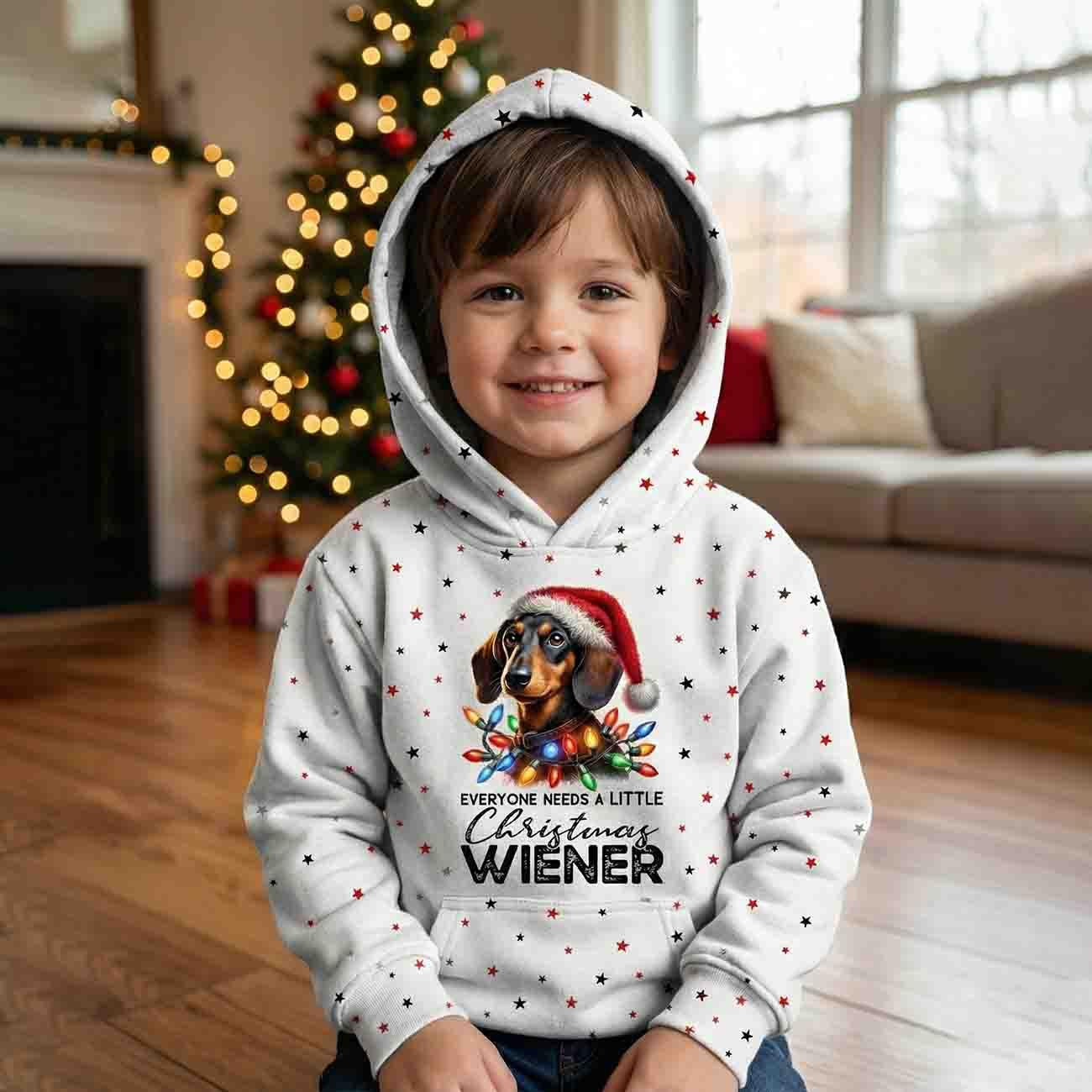 CHRISTMAS DOG VZ. 4 - panel (60cm x 50cm) teplákovina počesaná s elastanem ITY