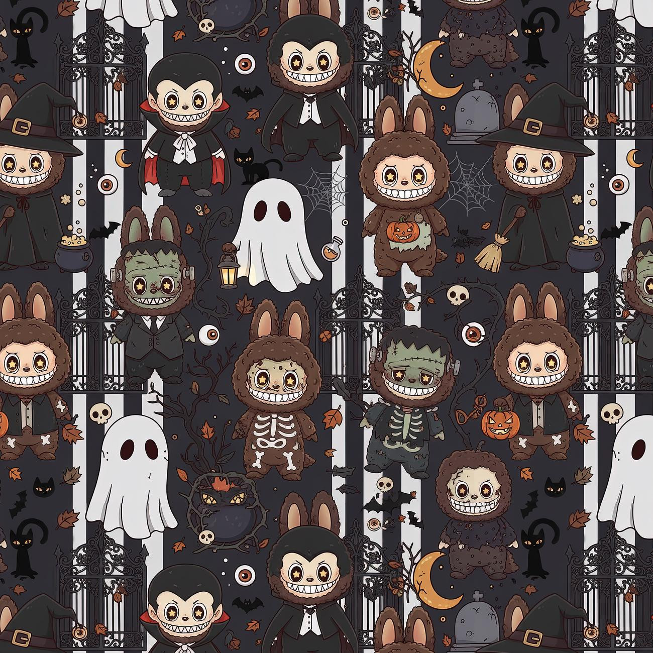 Creepy Cute Halloween WZ.1- Potahový velur 