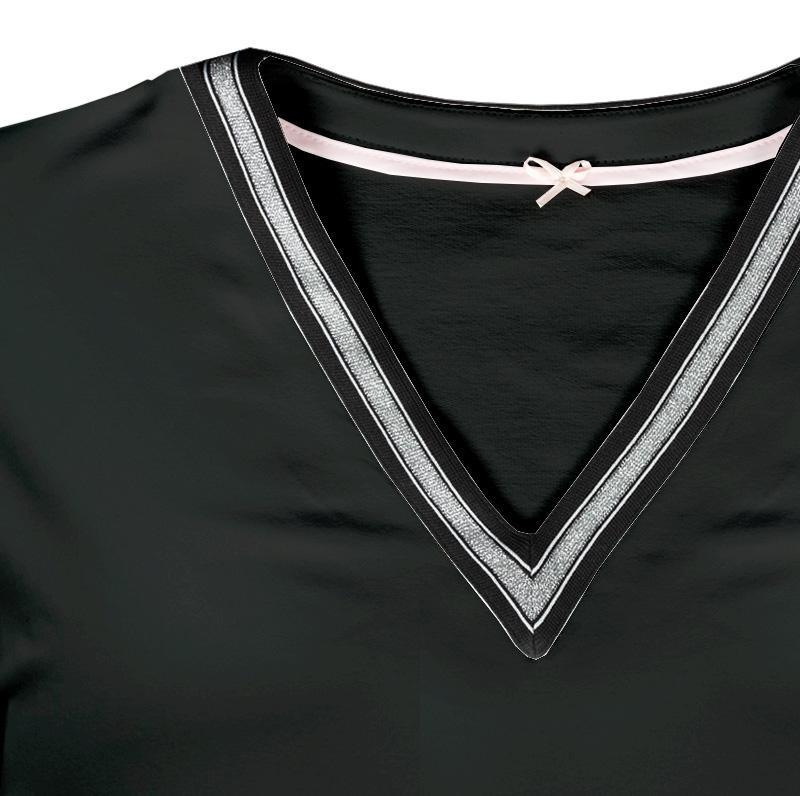 Dámská tunika s krystalovou aplikaci "LUCY" - černý S-M - Sada šití