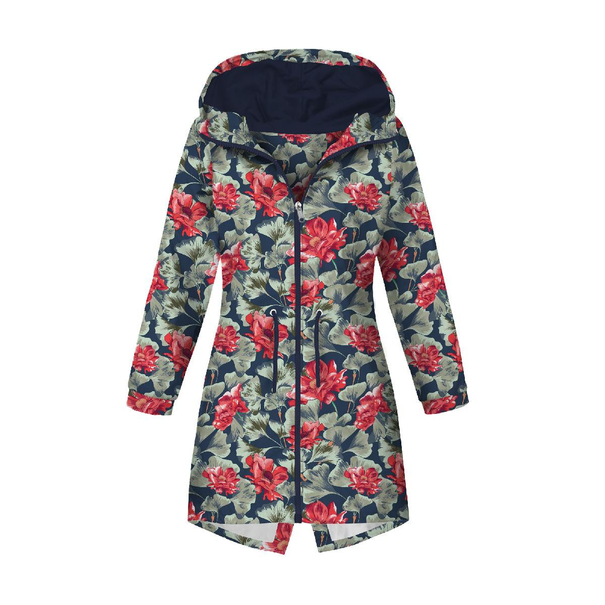DÁMSKÁ BUNDA PARKA (ANNA) - ČERVENÉ MÁKY (ČERVENÁ ZAHRADA) - softshell