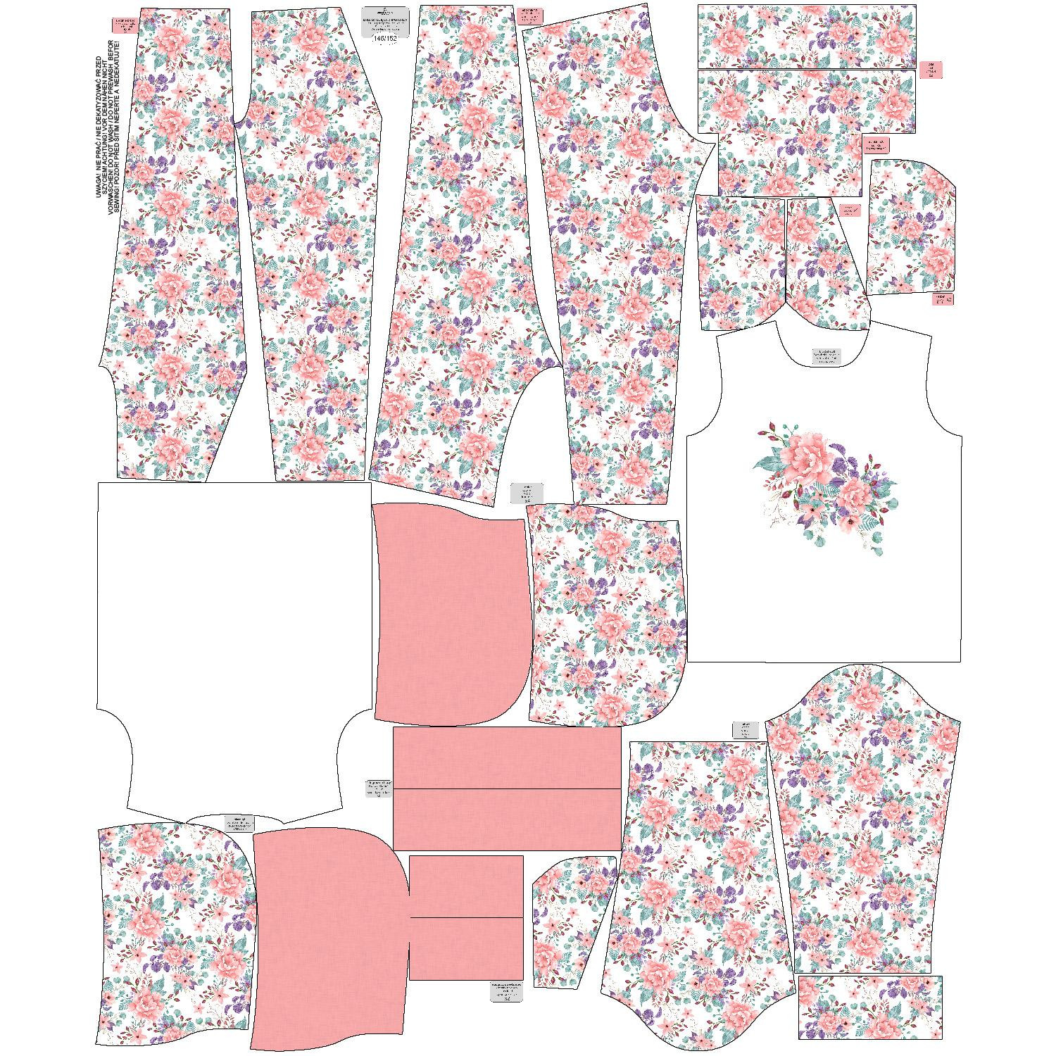 DĚTSKÉ TEPLÁKY (OSLO) - KVĚTY ŠÍPKOVÉ RŮŽE vz.1 (KVETOUCÍ LOUKA) - teplákovina