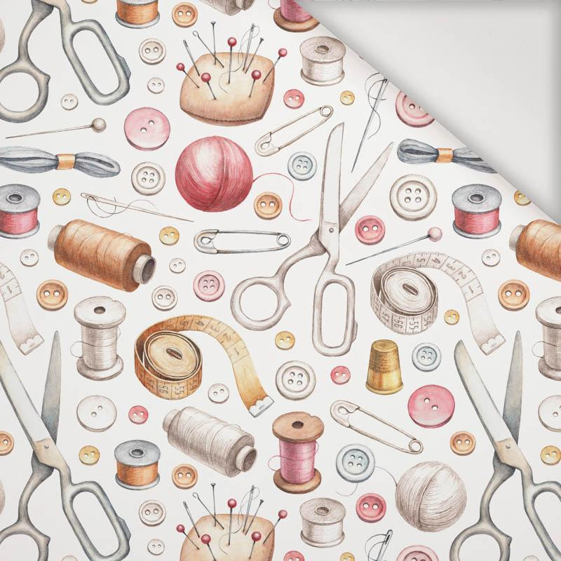 KREJČOVSTVÍ (HOBBY A POVOLÁNÍ) / bílá-  šusťákovina