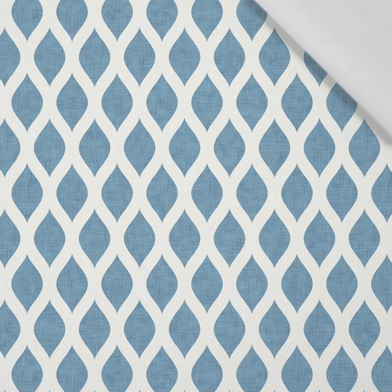 BÍLÉ ŘETĚZY / ACID WASH - modrý- bavlněná tkanina