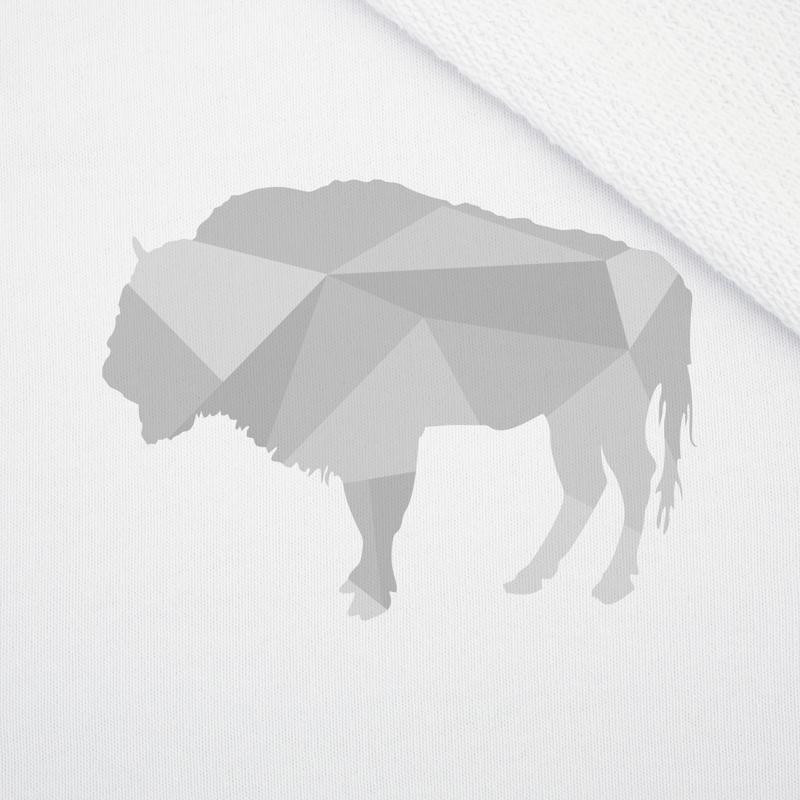 PÁNSKÁ MIKINA S KAPUCÍ  (COLORADO) - GEOMETRICKÝ ZUBR (ADVENTURE)  / bílý -  SADA ŠITÍ