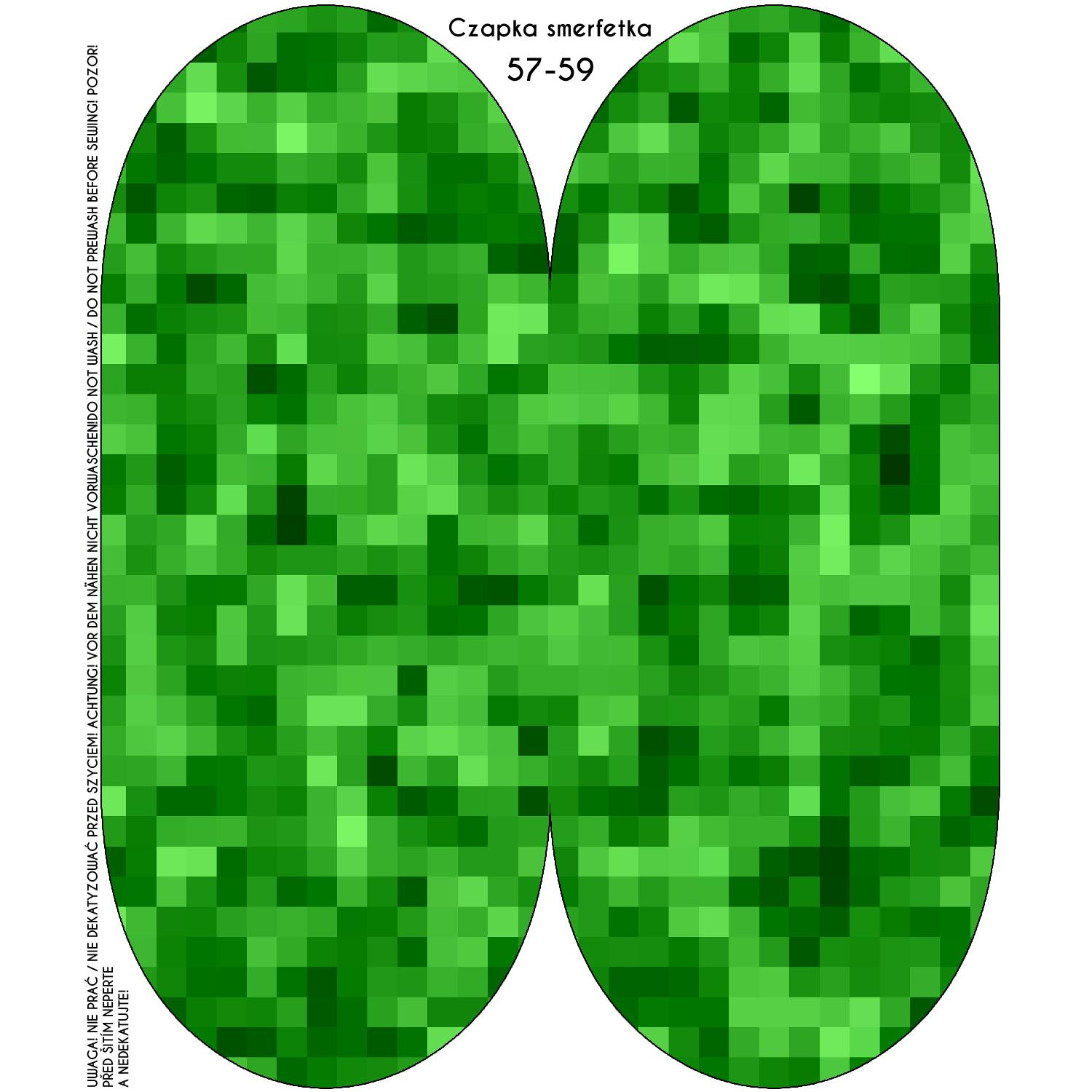 ČEPICE “Šmoulinka” - PXELY Vz. 2 (zelená)  / Velikost na výběr