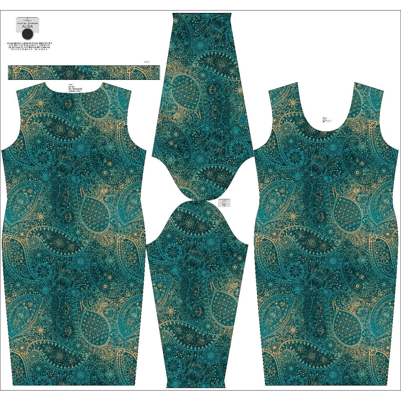 Tužkové šaty (ALISA) - MEHNDI 2.0 - Sada šití