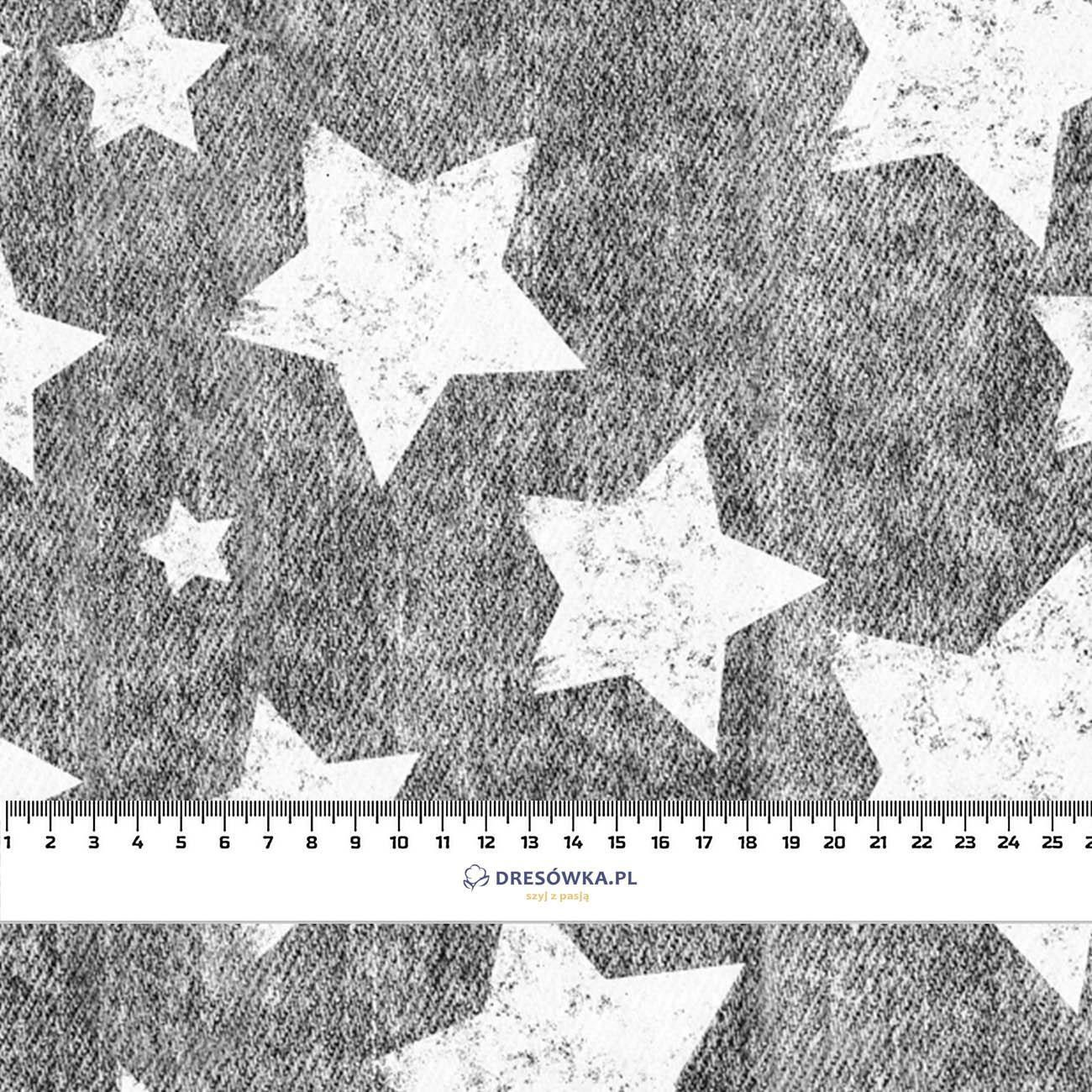 BIAŁE GWIAZDY / przecierany jeans (szary) - teplákovina počesaná s elastanem ITY