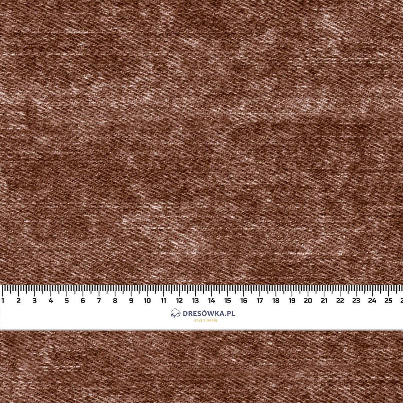 ROZŘEZANÝ JEANS (hnědá)- Potahový velur