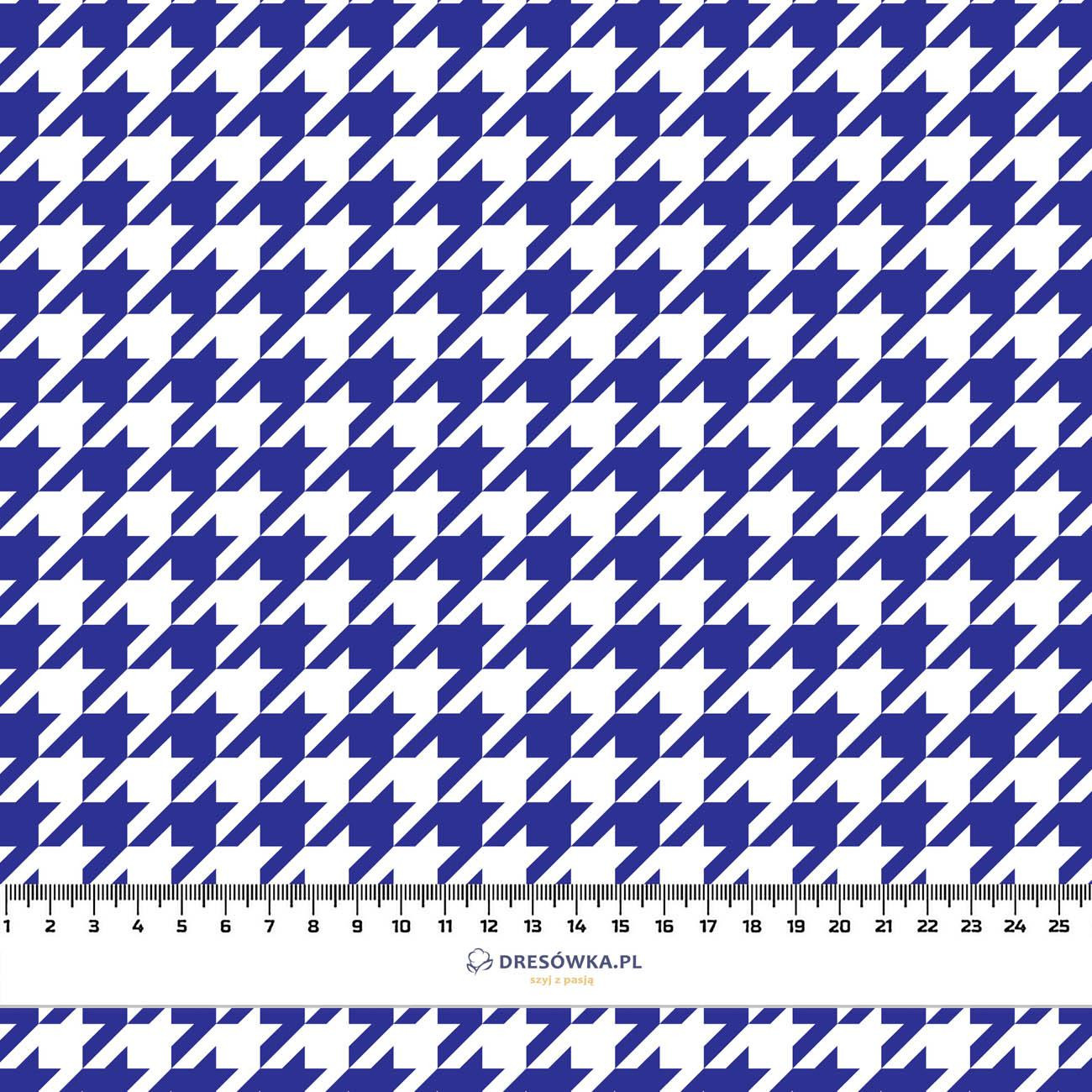 Chrpová KOHOUTÍ STOPA/ BÍLÁ - organický úplet single jersey s elastanem